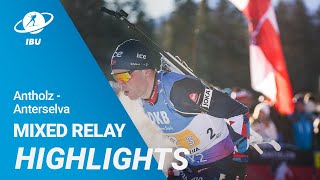 World Cup 2324 AntholzAnterselva Mixed Relay Highlights [upl. by Oidualc469]