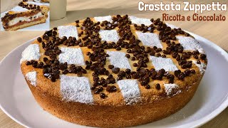 CROSTATA ZUPPETTA RICOTTA E CIOCCOLATO ricetta facile RICOTTA AND CHOCOLATE TART [upl. by Fevre177]