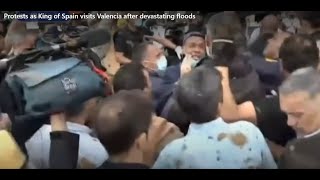 Angry flood survivors hurl mud and insults at Spain’s King Felipe VI [upl. by Dodd526]