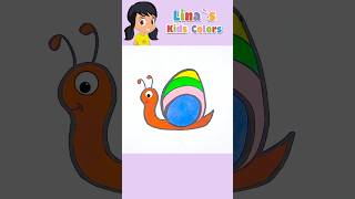 How to Draw a Snail  Coloring  Kids Songs ✨💖🌟 shorts nurseryrhymes drawing [upl. by Ilujna]