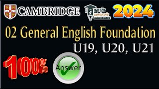 02General English FoundationU19U20U21💯📝👍AnswersCambridgenaanmudhalvan 2024 Answers dotcom [upl. by Dewees]