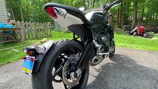 2025 Triumph Trident 660 Triple Tribute walk around and quick thoughts [upl. by Ihsorih]