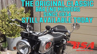 BSA Gold Star amp THE ORIGINAL AND BEST multifunction stainless steel bar end mirrors since 1934 [upl. by Gildas225]