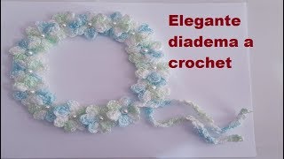 Diadema de flores tejidas a crochet paso a paso  para bebe niñas y mujer [upl. by Amsirhc]