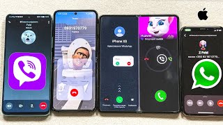 Viber WhatsApp  Incimng Call to Z Fold 3 at The Same Time  Huawei NY90  iPhone Xs  Z Flip 4 [upl. by Llennahc]