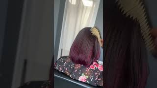 Burgundy hair color youtubeshorts coloredhair t [upl. by Yecnay80]