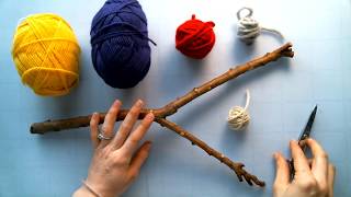 Waldorf Handwork at Home Weaving on a Stick Loom [upl. by Ynots]