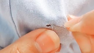 How to Repair a MothEaten Hole in a TShirt at Home Just Using a Sewing Needle [upl. by Kreg]