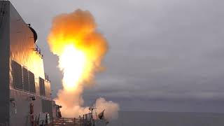 USS Chafee DDG 90 Conducts SM2 Missile Launch [upl. by Conan]