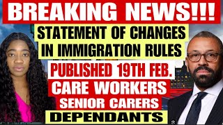 Breaking News Official Statement of Change Released  Update to Care Worker Visa and Dependants [upl. by Kerek]