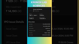 Kronox Lab Sciences Ipo ipoiposubscription ipostockreview ipos2024ipostocks [upl. by Norton]