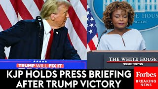 WATCH LIVE Karine JeanPierre Holds First White House Press Briefing After Trump Win Over Harris [upl. by Oaht]