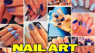 ✪ Perfectas Uñas Acrílicas Azul con Plata Tendencias y Diseños  Nailsuper [upl. by Fayette]