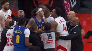 Aaron Gordon amp Scottie Barnes Fight  Nuggets vs Raptors Fight [upl. by Alyar]