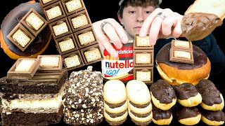 ASMR Chocolate Desserts Ice Cream Donut Mini Eclairs Layered Cake Milka Bar Cookies [upl. by Yeslaehc788]