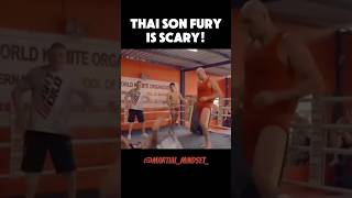 Tyson Fury blasts Thai trainer with a solid low kick muaythai boxing [upl. by Stallworth]