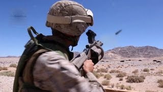 US Marines M32 Multiple Grenade Launcher Milkor MGL Live Fire [upl. by Htebaras]