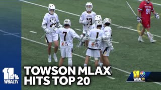 Towson University mens lacrosse earns spot on national rankings [upl. by Gairc]