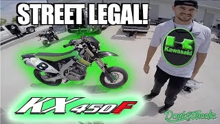 2014 Kawasaki KX450f Supermoto Test Ride  Street Legal [upl. by Natie136]