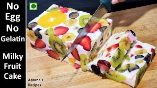 10 Minute Milk Fruit Dessert  No Egg No Gelatin No Bake Milk and Fruit Dessert  10 minute sweet [upl. by Allemrac894]