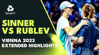 Most Recent Jannik Sinner vs Andrey Rublev Meeting  Vienna 2023 Extended Match Highlights [upl. by Alistair]