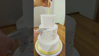 how to stack three tier cake [upl. by Leen]