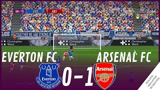 EVERTON vs ARSENAL 01 MATCH HIGHLIGHTS • Video Game Simulation amp Recreation [upl. by Neelhtak]