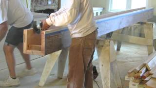 Reclaimed Wood  Installing Box Beams [upl. by Lothair67]