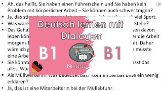 Dialoge B1  Deutsch lernen durch Hören  2 [upl. by Allerbag939]