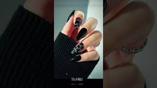 How to Create Edgy Black Dark Nails at Home nails nailsideas shortvideo shorts fyp [upl. by Dareg]