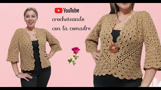 Cárdigan o saco hexagonal a crochet parte 2 💯 TODAS LAS TALLAS [upl. by Kalagher]