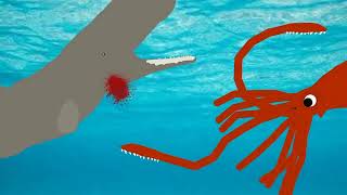 giant squid vs sperm whale credits to sperm whale and squid idk [upl. by Salvidor]