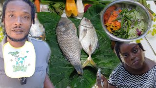 ROAST FISH IN BANANA LEAF 🍃 EPIC HAVE YOU EVER TRY THIS BEFORE 🤔 [upl. by Uda]