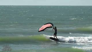 Tannum Sands Qld Jayden and Paul catching some morning waves wingfoiling [upl. by Alleda216]