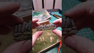 Dry stone wall miniature terrain from cardboard Watch the entire process on my normal YouTube [upl. by Helaine981]