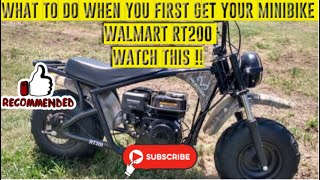 Realtree 200cc minibike Walmart bike before first start up what to do before you ride [upl. by Tierell753]