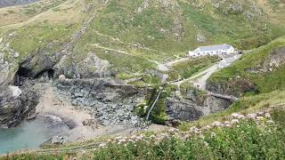 Merlins cave Beach Tintagel Cornwall 27th July 2024 [upl. by Nyrok616]