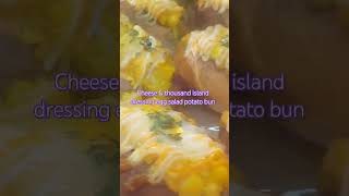 Cheese amp thoudand island dressing egg salad potato bun [upl. by Rye]