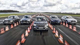 BMW X3 vs Mercedes GLC vs Audi Q5 vs Alfa Romeo Stelvio vs Volvo XC60 [upl. by Acsehcnarf]