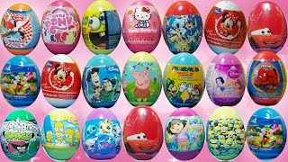 25 Surprise Eggs Kinder Surprise Cars 2 Mickey Mouse Spongebob [upl. by Twitt290]