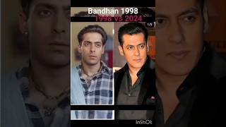 Bandhan🥰 movie cast 1998 actor Salman khan Rambha Jackie shrot pastvspresent shots bollywood [upl. by Marylee]