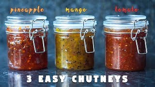 3 Easy Chutney Recipe  Sweet and Spicy  Hungry for Goodies [upl. by Htbazile]