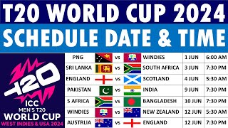 T20 World Cup 2024 Schedule  T20 World Cup 2024 Schedule  2024 T20 World Cup Schedule [upl. by Faxun]