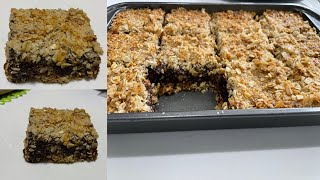 Recette Carrés aux Dattes à lavoine Facile مربعات التمر بالشوفان سهلة و لذيذة date square [upl. by Ylehsa]