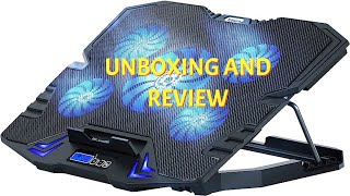 TopMate C5 12156 inch Gaming Laptop Cooler Cooling Pad Unboxing and Review [upl. by Yeca193]