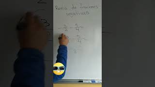 Resta de dos fracciones negativas aritmética matemáticas maths [upl. by Allegra]