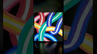 Modern Abstract Art Painting  💖🥰 Curved Lines With Neon Lights  Design 2 abstractart neonlights [upl. by Neerak]