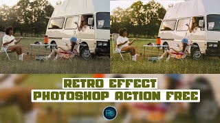 Free Retro Effect Photoshop preset photoshop [upl. by Drawets]