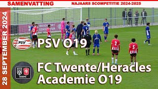 COMPETITIE  Samenvatting PSV O19  FC TwenteHeracles Academie O19 zaterdag 28 september 2024 [upl. by Starling]