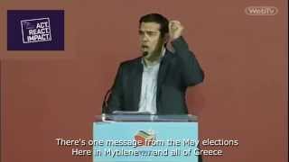 Go Back Mrs Merkel Tsipras speech in Mytilene [upl. by Costin]